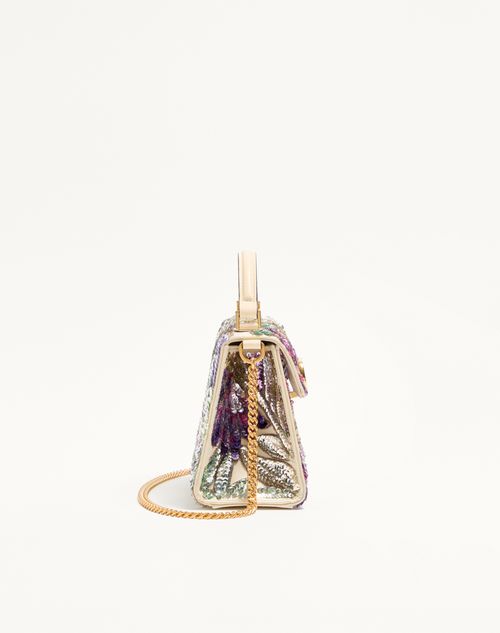 Valentino Garavani - Valentino Garavani Vsling Embroidered Mini Handbag - Multicolor/butter - Woman - Top Handle Bags